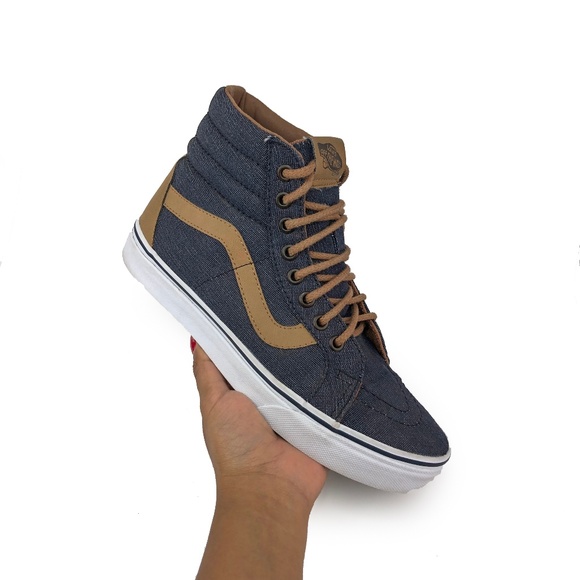 vans sk8-hi reissue denim c and l navy